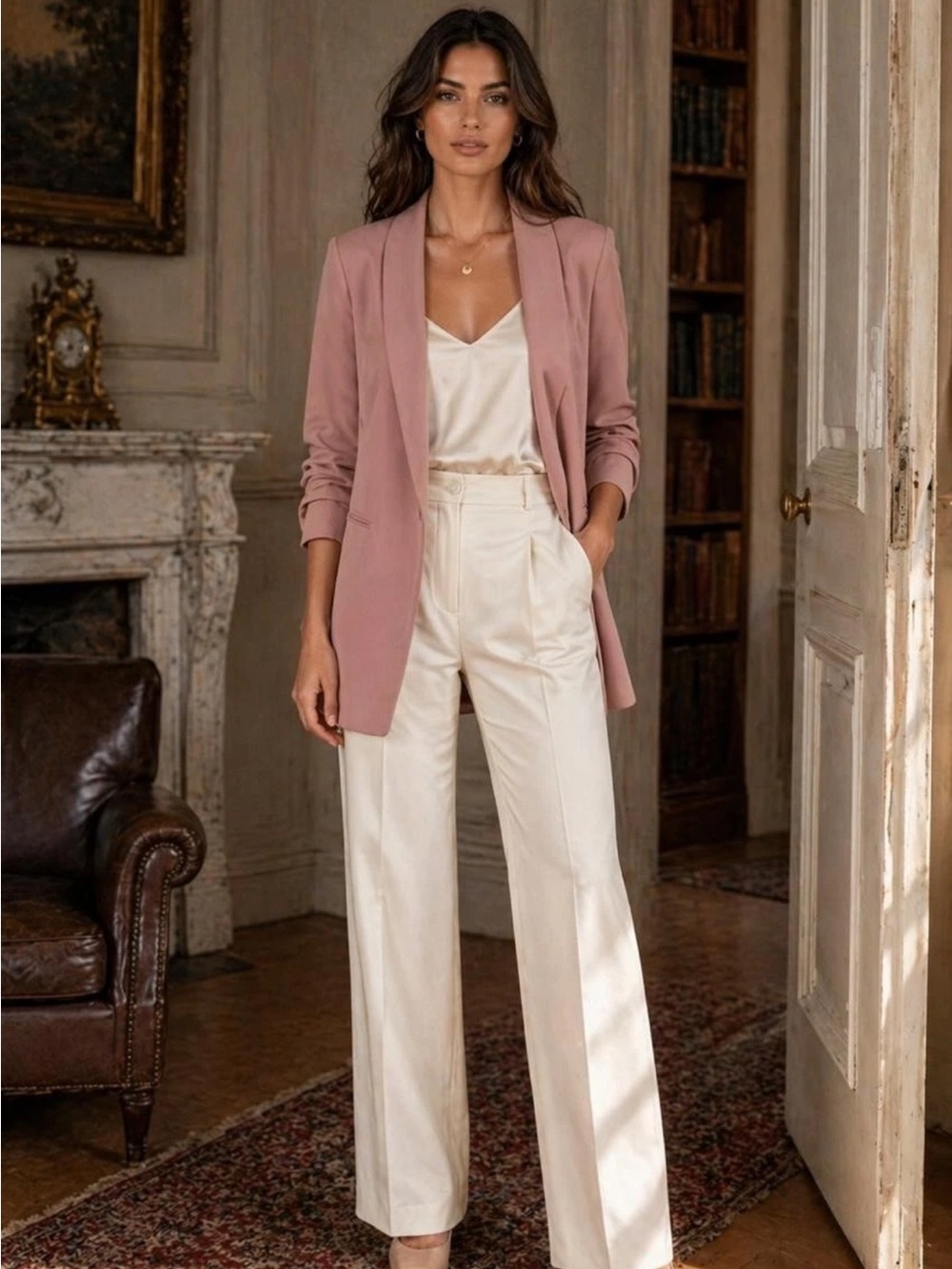 Aritzia Babaton Power Blazer blush size 8 - Picture 2 of 13